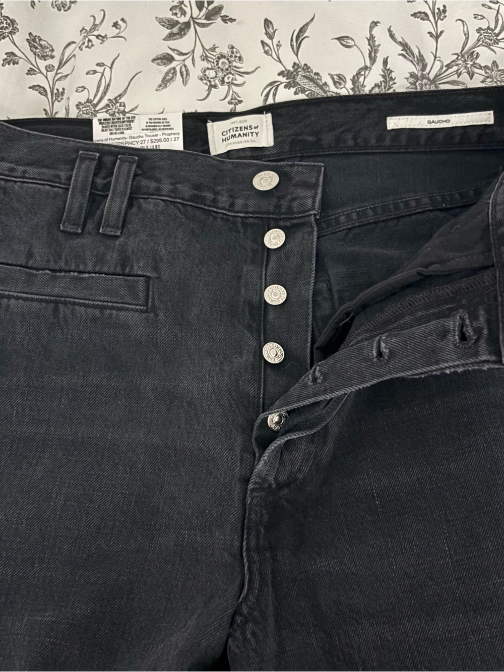 Citizens Of Humanity Deep Black High-Rise Wide Leg Jeans - Picture 5 of 6